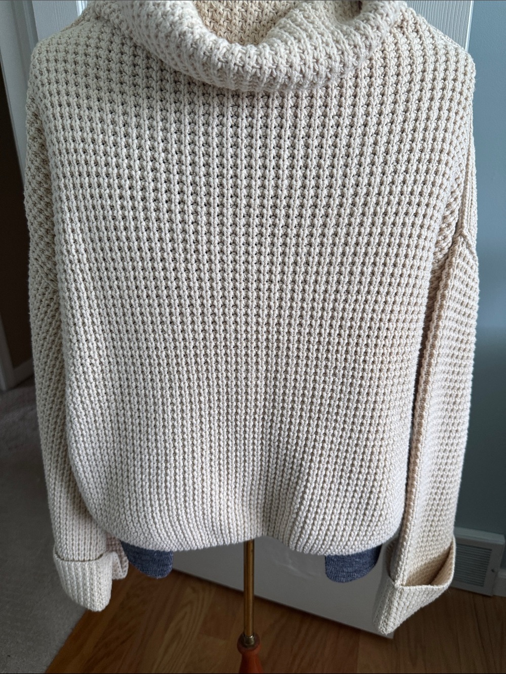 Free People Cream Chunky Cowl Neck Sweater - Picture 2 of 6